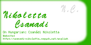 nikoletta csanadi business card